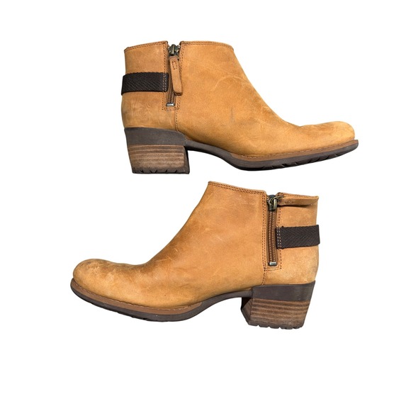 Merrell Womens J001724 Tan Leather Ankle Boots Side Zip Buckle Booties Size 7 - Picture 4 of 9